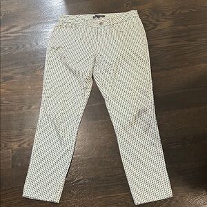 Brooks Brothers Natalie Blue and Cream Geometric Polka Dot Pants Size 6
